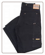 Rinsed BLACK DOUBLE KNEE  work jean w/ suspender buttons