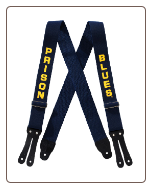 Prison Blues Printed SUSPENDERS leather end